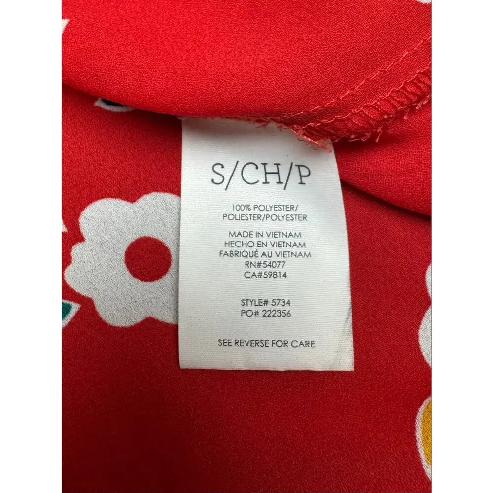Cabi Red Floral Tie Front Sleeveless Blouse Size Small - Picture 6 of 6